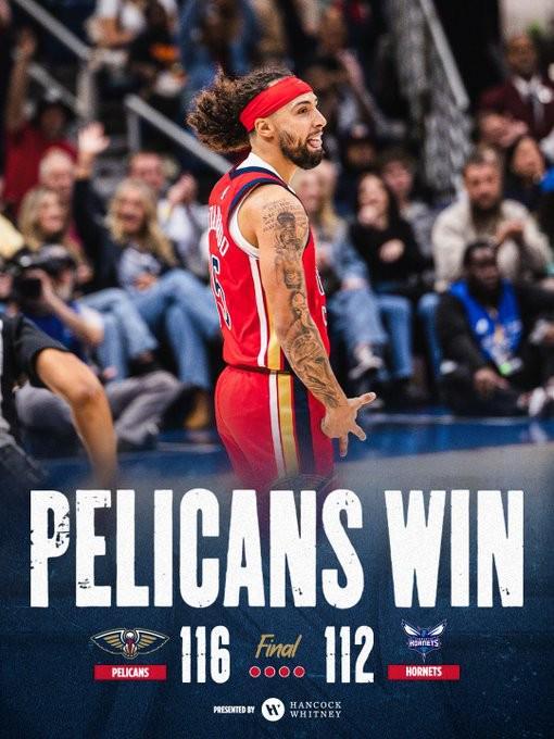 116-112！新奥尔良鹈鹕终结6连败夺首胜，NBA剧情比肥皂剧还折腾