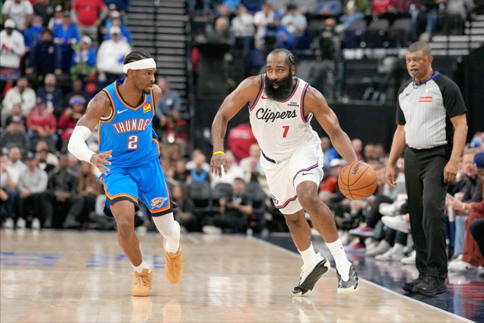 快船107-126输雷霆：詹姆斯·哈登火力在线，NBA阵容怂得像纸人？