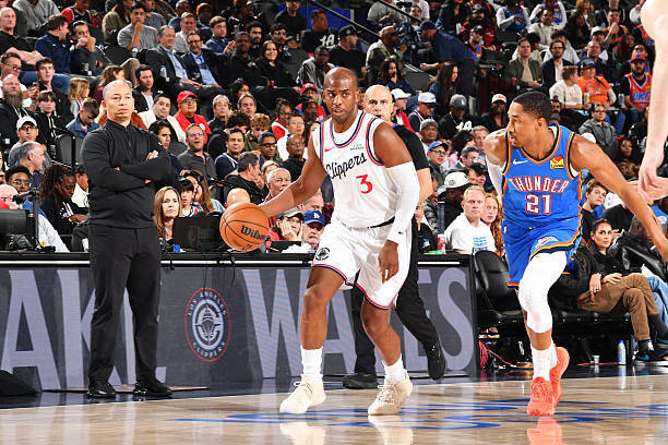 NBA：雷霆8连胜登顶，快船3胜4负，克里斯·保罗投篮荒像是在打酱油