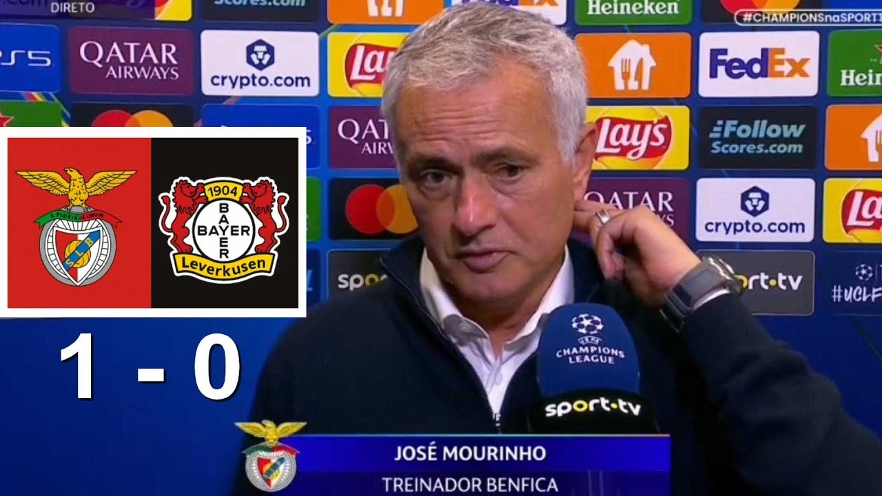 欧冠第4轮 本菲卡0-1输给勒沃库森，穆里尼奥说我们应赢9场吗？