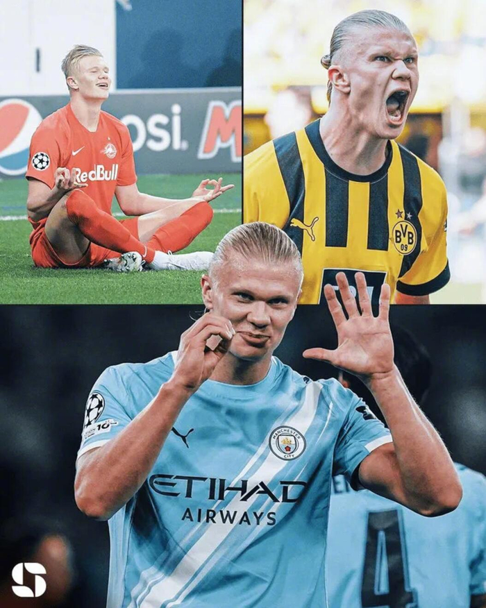 曼城4-1多特蒙德，哈兰德欧冠5场连进，英超锋线像开挂