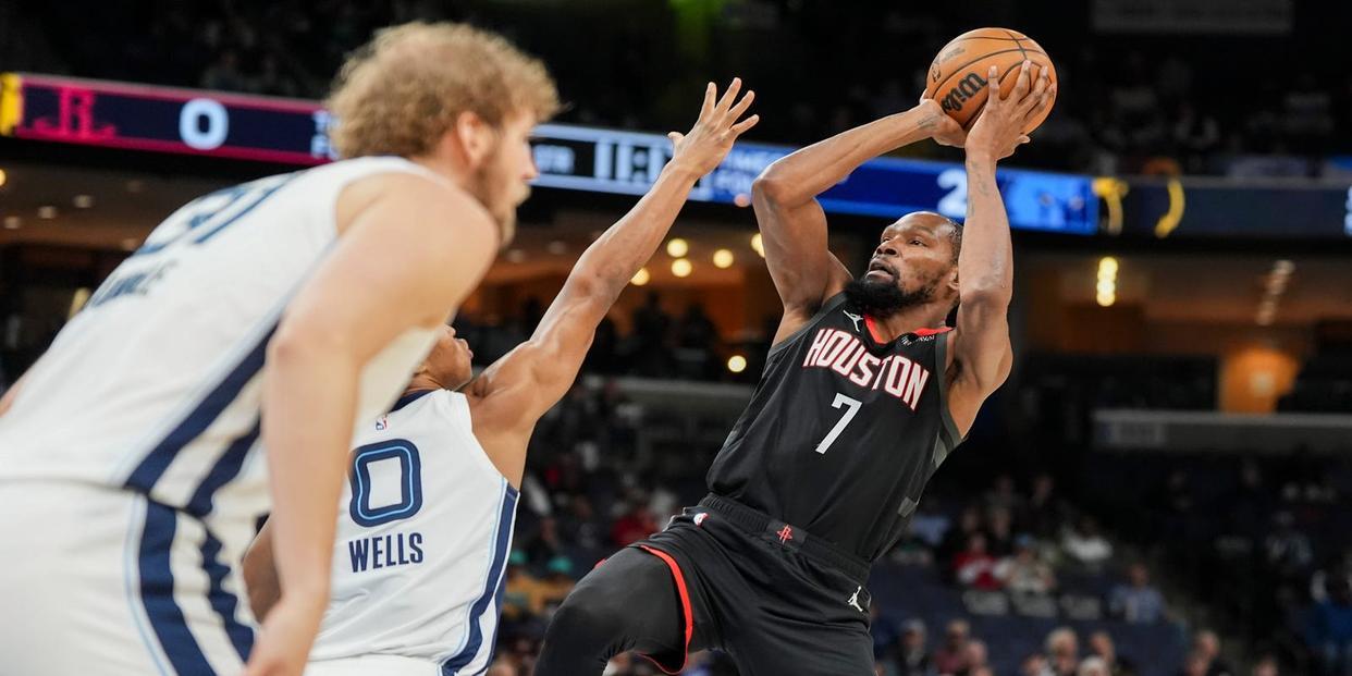 NBA常规赛：火箭124-109灰熊，5连胜堪称发飙，杜兰特18投5中惹争议