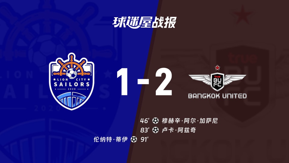 亚冠11月06日1-2：狮城水手控球王却输给曼谷联的理由