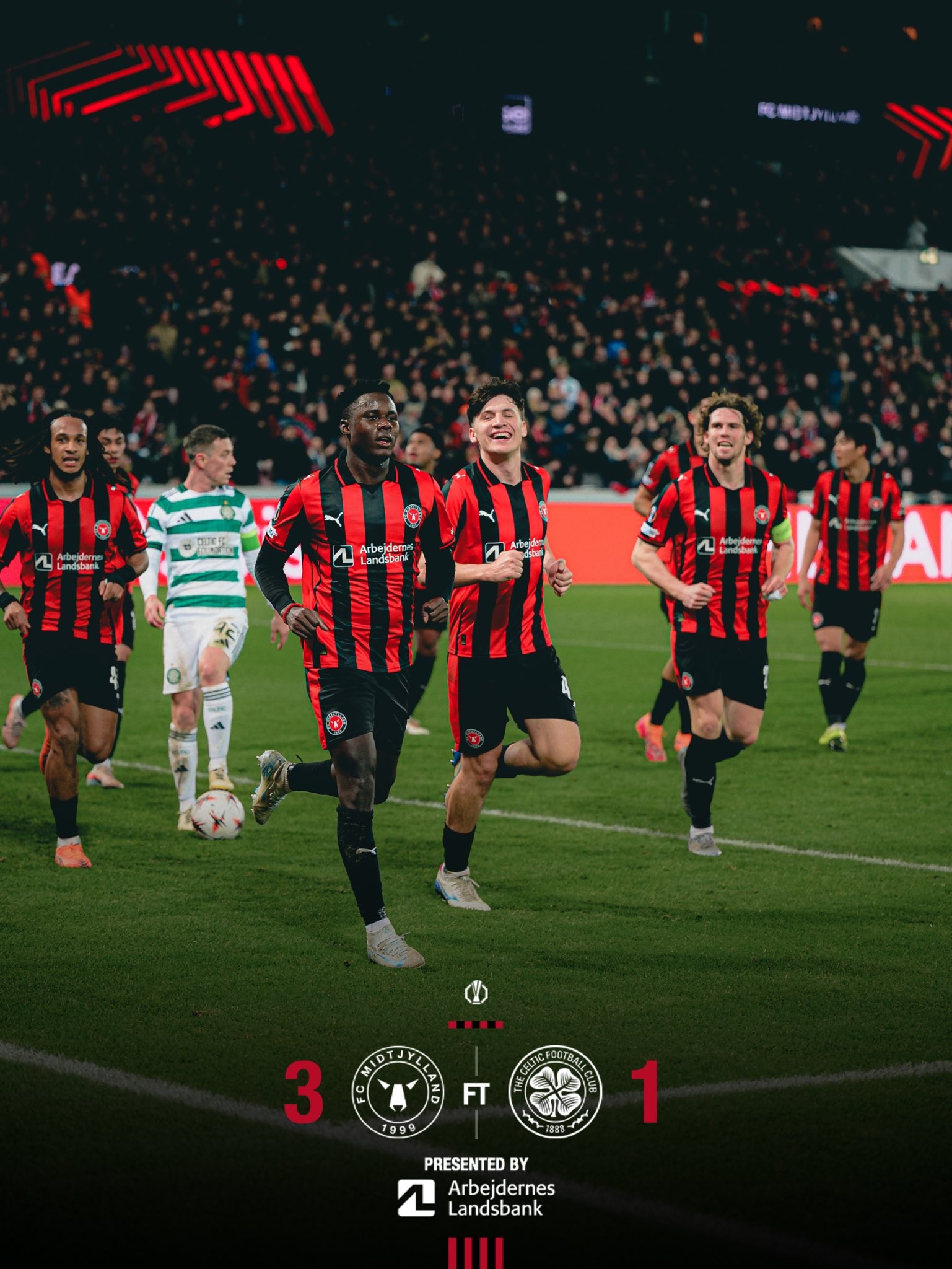 中日德兰欧联杯4战全胜，丹麦超级联赛球队主场3-1击溃凯尔特人，数据有点扎眼