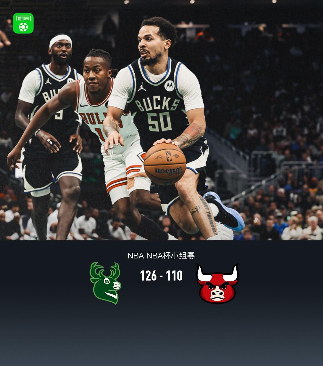 NBA杯126-110：雄鹿队126分阿德托昆博41分，公牛队哪儿走？