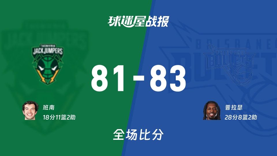 81-83！一球之差暴露问题，NBL塔斯马尼亚跳伞蚁vs布里斯班子弹谁更该背锅