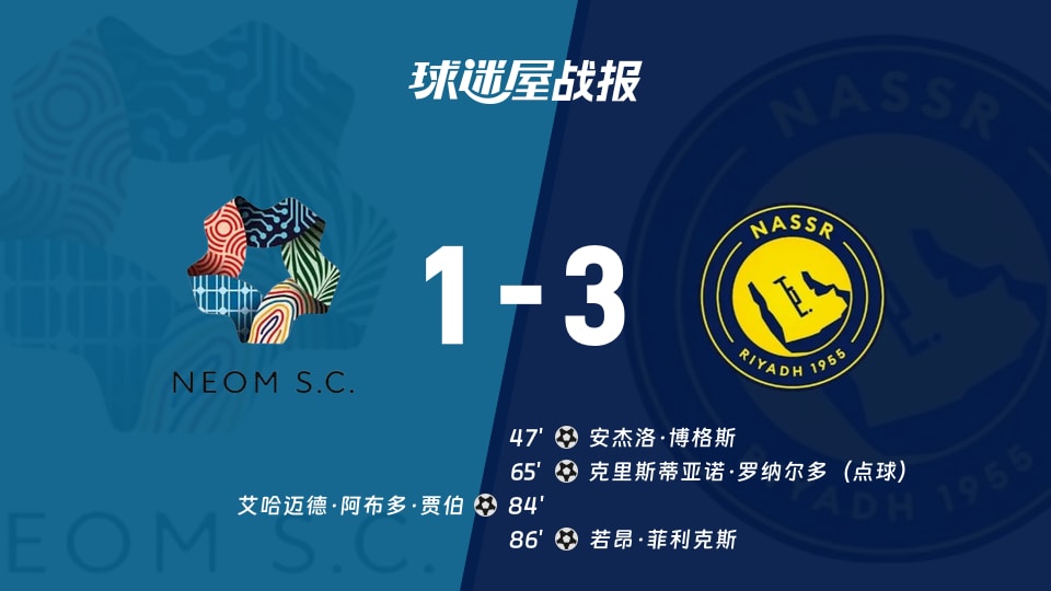 1-3！新未来城主场被利雅得痛宰，沙特联这场比分刺眼