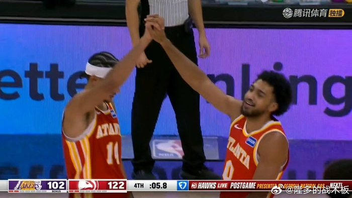 102-122，湖人被老鹰打成筛子，NBA还看东契奇够了吗？