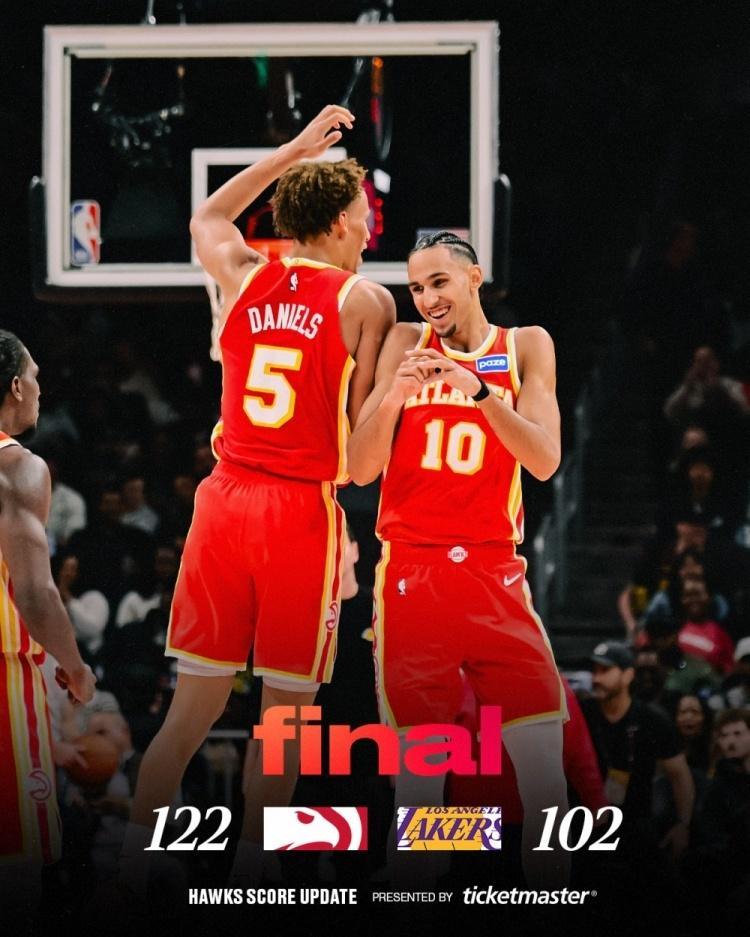 湖人五连胜终结，残阵老鹰变磨刀霍霍，NBA客场神话碎成渣