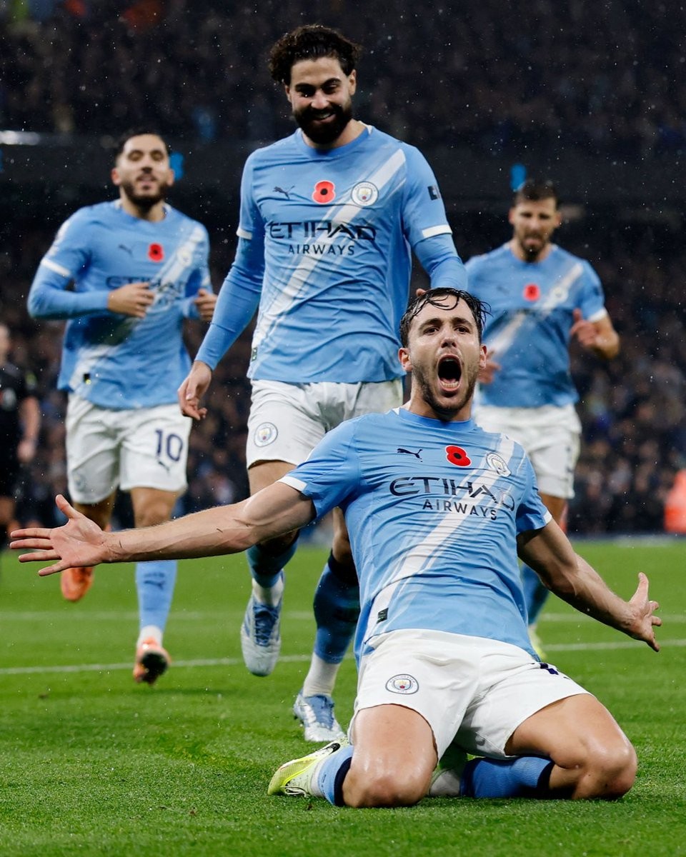 英超第11轮：曼城半场2-0领先，尼科-冈萨雷斯终于首球出炉