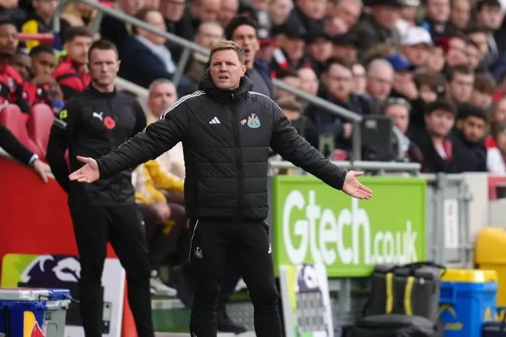 纽卡英超9场客场不胜，1球羞辱布伦特福德，伯恩被踩两黄毁掉全队