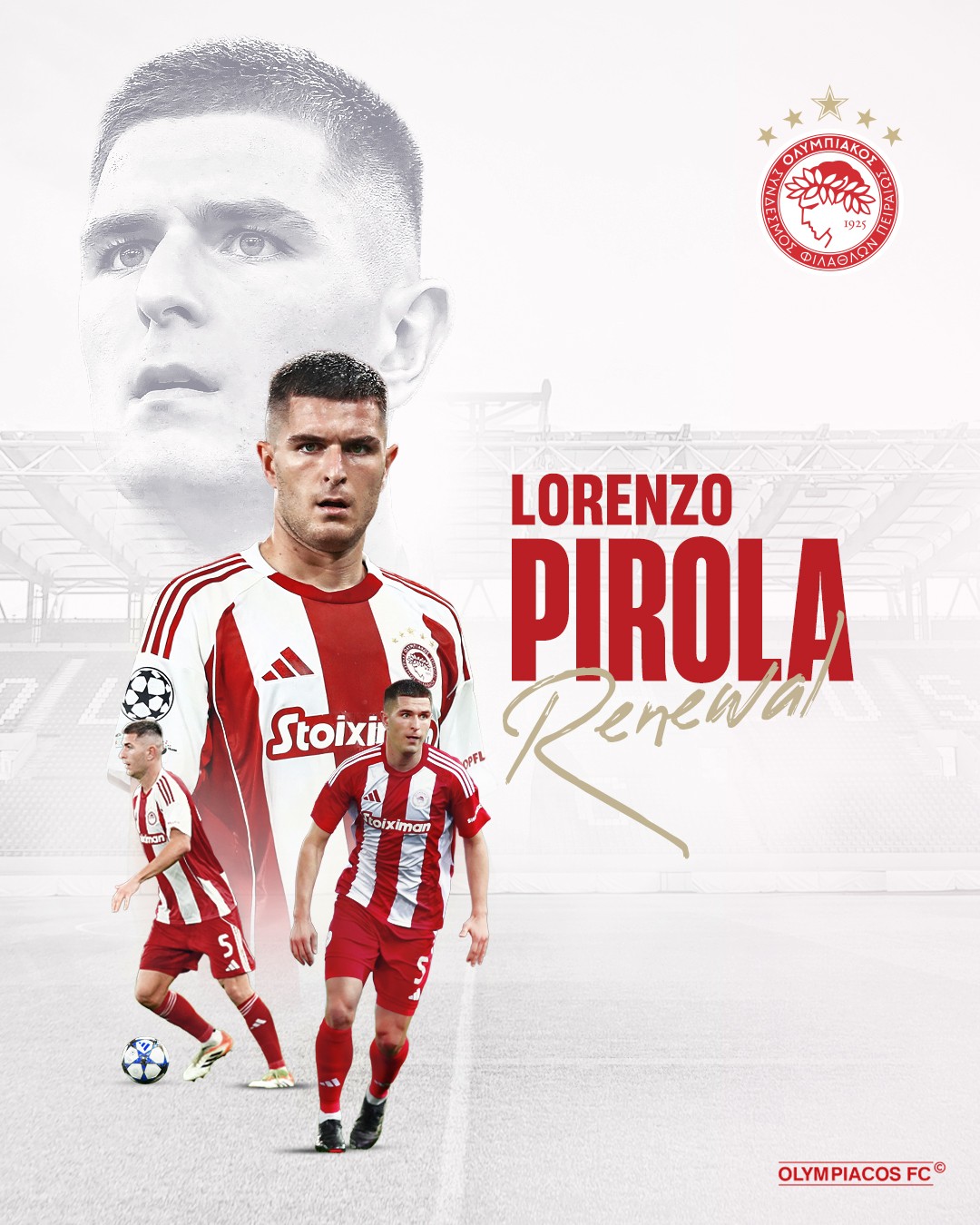 23岁中卫45场、38次首发续约到2028，奥林匹亚科斯在希腊超级联赛下了什么赌？