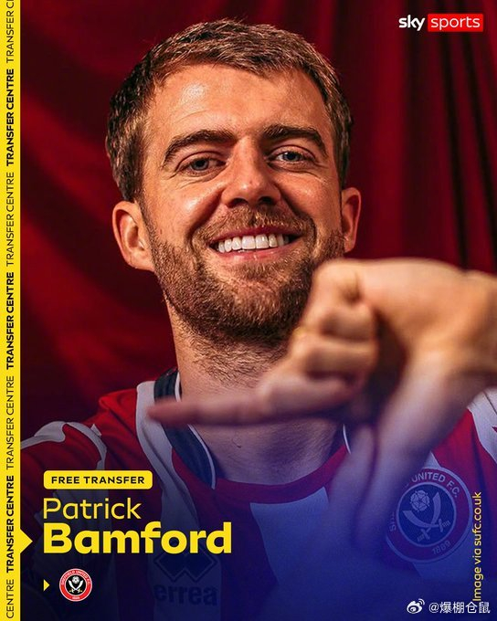 班福德英冠谢菲联签约，32岁自由身离开利兹联7年英超舞台