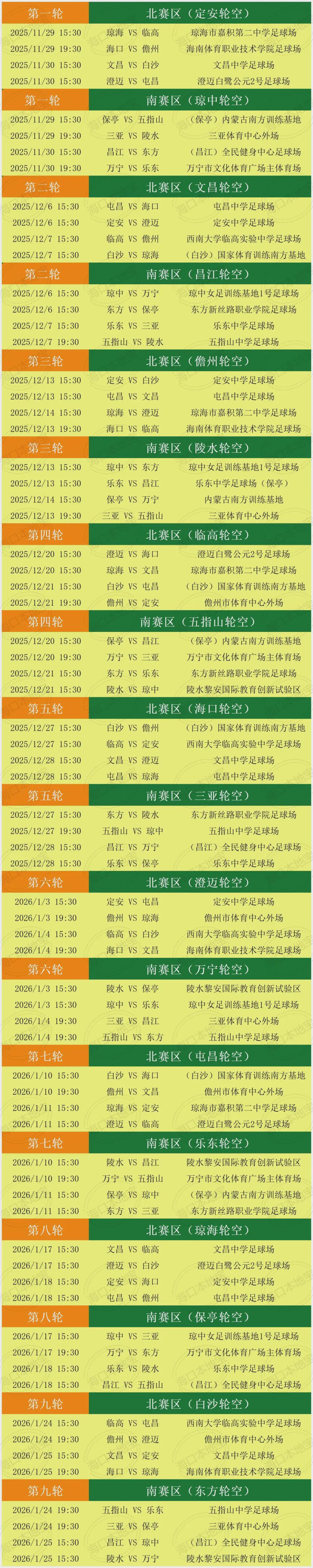 琼超11月29日开赛：海口19:30对儋州，票价9.9起比英超还接地气