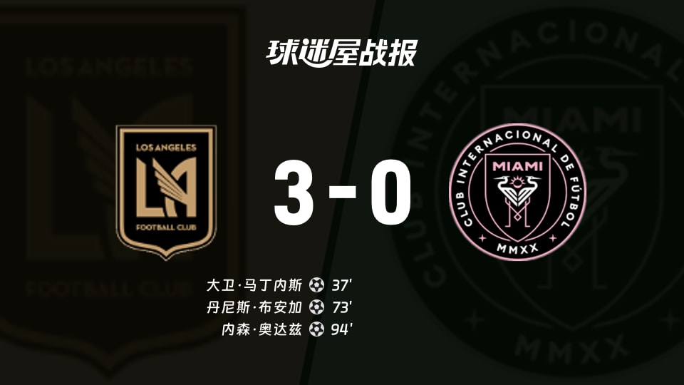 3-0横扫迈阿密国际，洛杉矶FC主场霸气演出唤醒信心