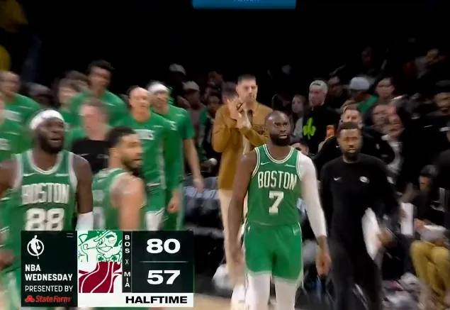 凯尔特人80-57领先热火，NBA常规赛数据分析