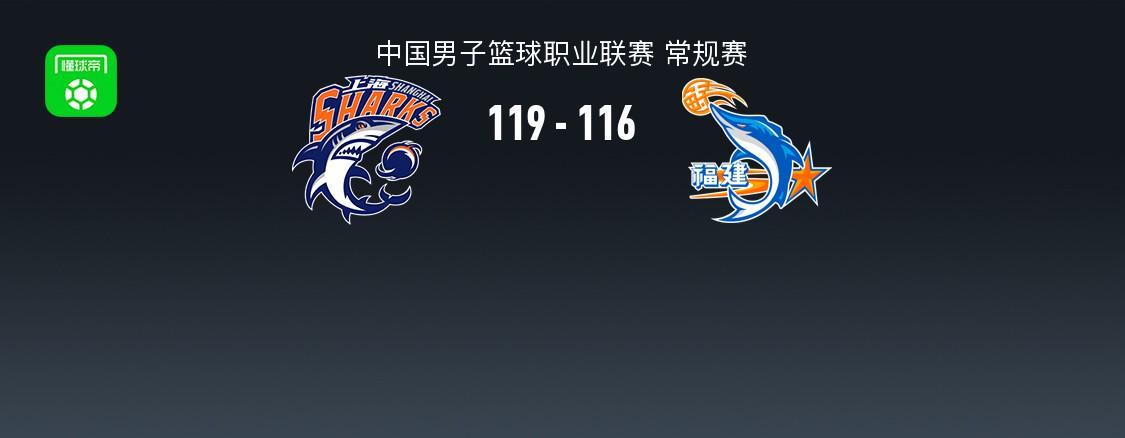 上海119-116险胜福建，昆汀44分难救主，王哲林表现稳定