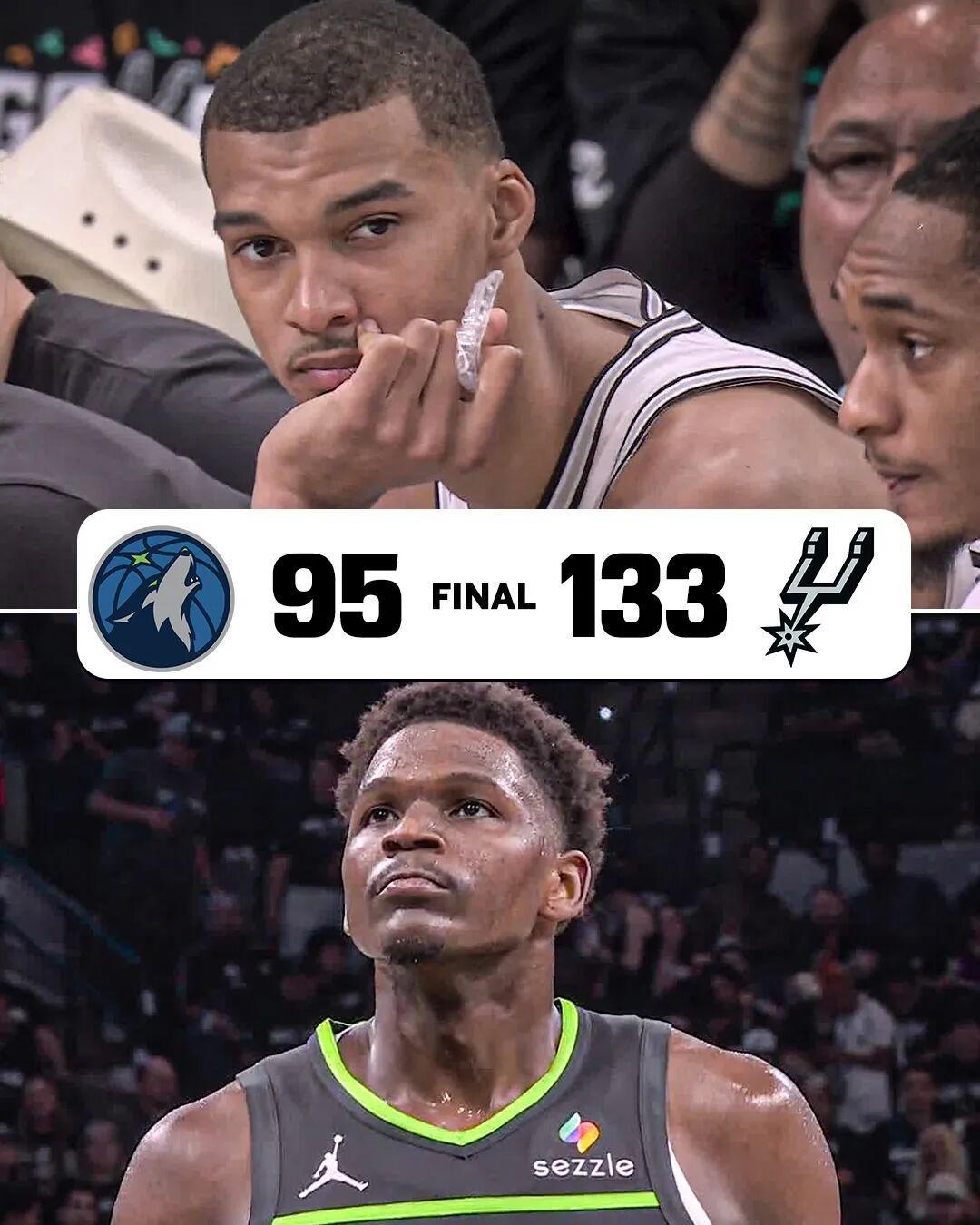 次轮G2：马刺133-95大胜森林狼，尚帕尼表现抢眼
