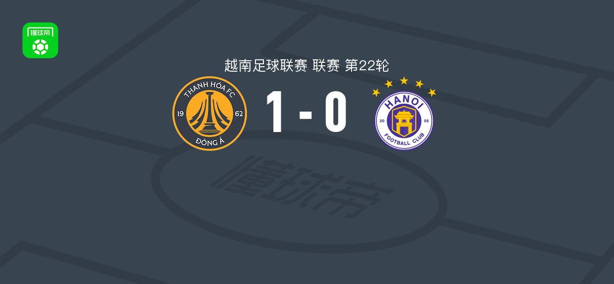 清化东亚1-0河内，阮玉美打入制胜球
