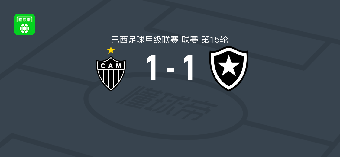 米内罗竞技1-1博塔弗戈，卡谢拉与阿图尔-卡布拉尔各进一球