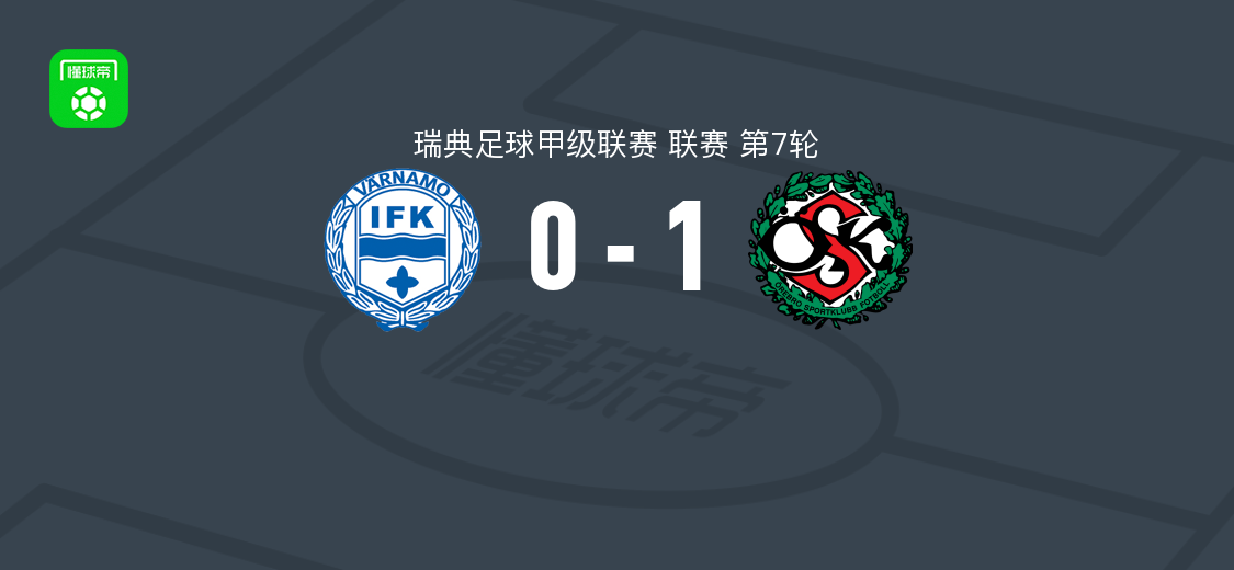 瓦纳默0-1厄勒布鲁，斯滕贝里第84分钟破门