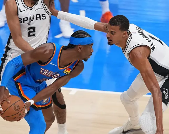 NBA西决G3半场：雷霆58-51领先马刺，杰林14分
