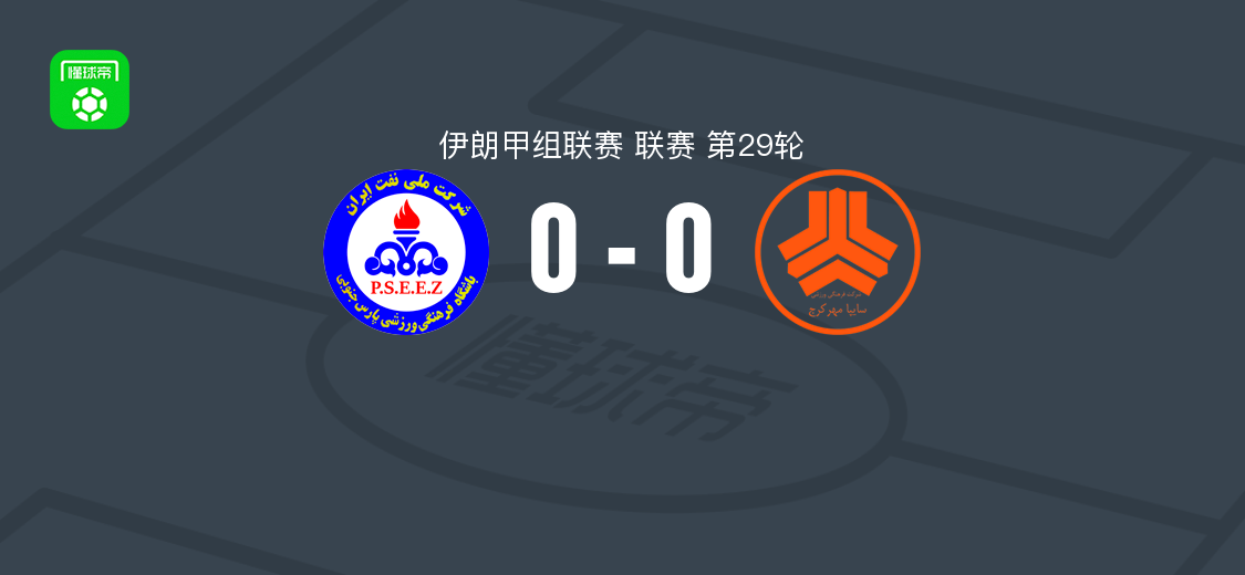 布什尔贾姆帕尔斯0-0塞帕，伊朗甲组联赛第29轮互交白卷