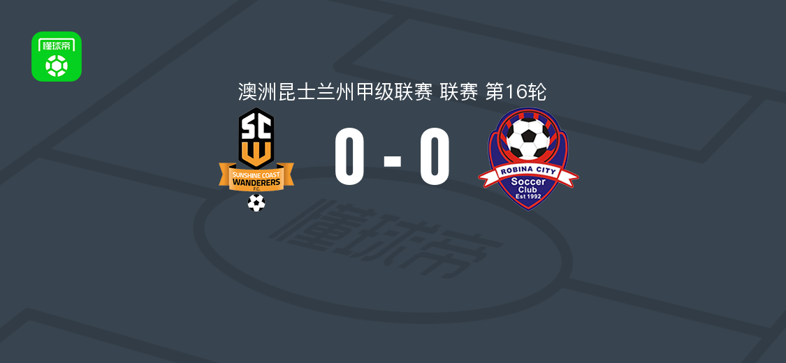 阳光海岸流浪者0-0罗宾市，昆士兰州甲级联赛第16轮战平