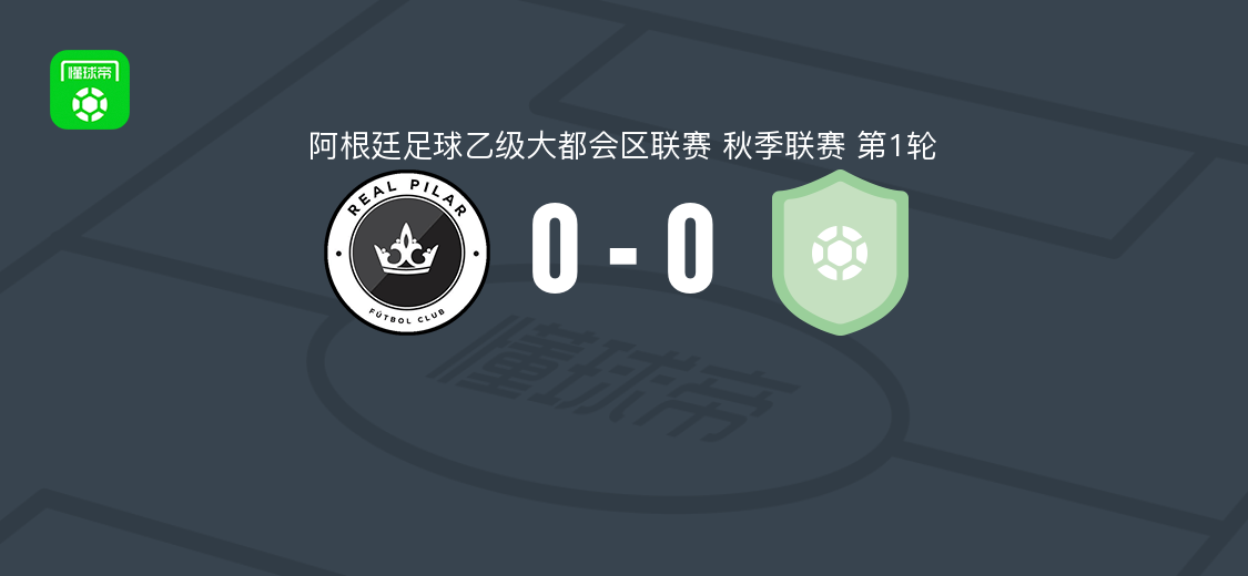 皇家皮拉尔0-0布尔扎克圣马丁，阿根廷乙大都会区秋季联赛首轮互交白卷