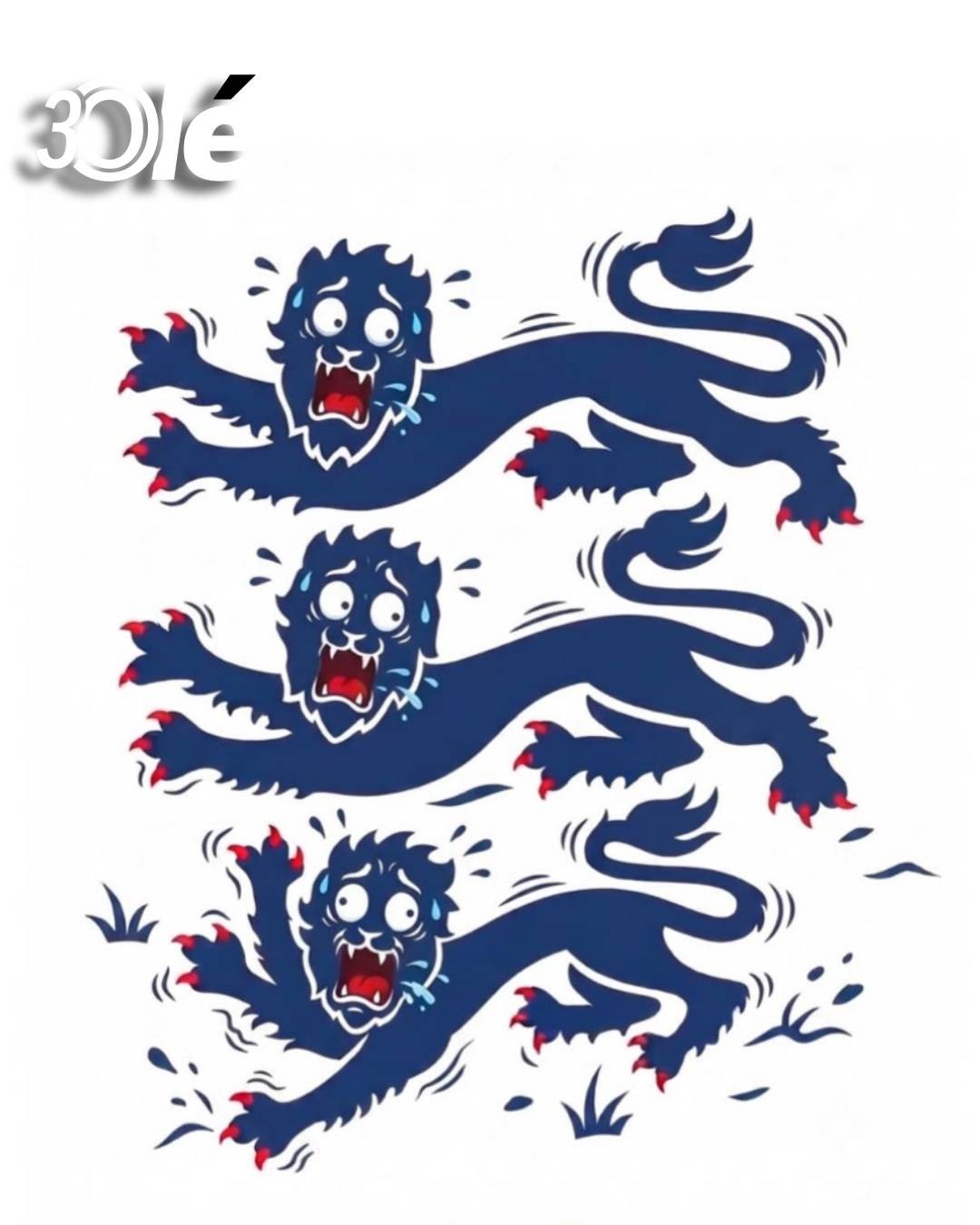 世界杯半决赛阿根廷2-1逆转英格兰，《奥莱报》恶搞英格兰队徽