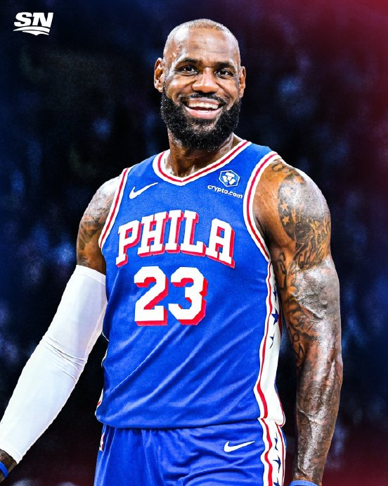 NBA又现“夺冠送副GOAT”讨论，文中提到詹姆斯加盟76人