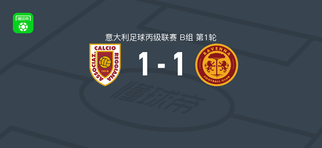 雷吉亚纳1-1拉文纳，巴蒂斯蒂尼破门，克里斯蒂安-斯皮尼扳平