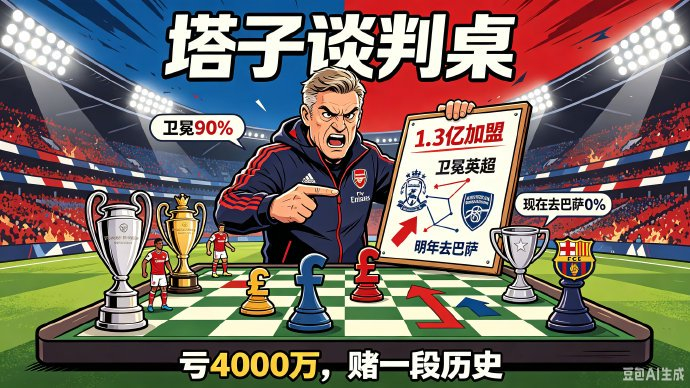 阿尔瓦雷斯1.3亿加盟阿森纳？塔子豪赌卫冕换巴萨梦