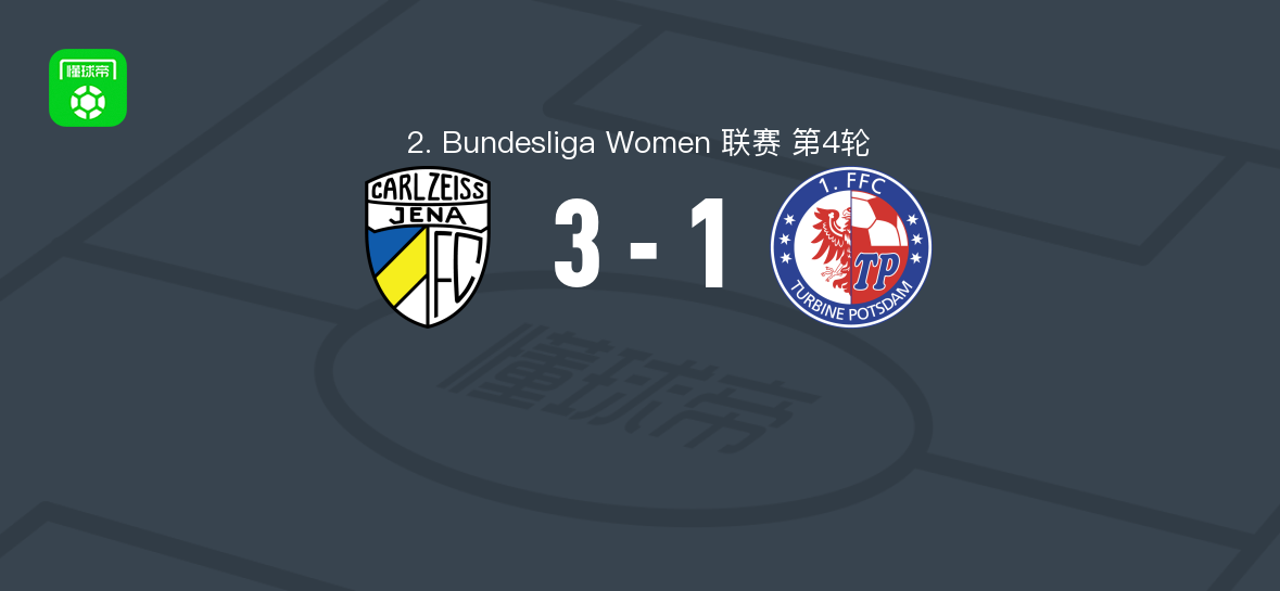 卡尔蔡司耶拿女足3-1波茨坦涡轮第一女足，里克-蒂茨两球，elira terakaj建功