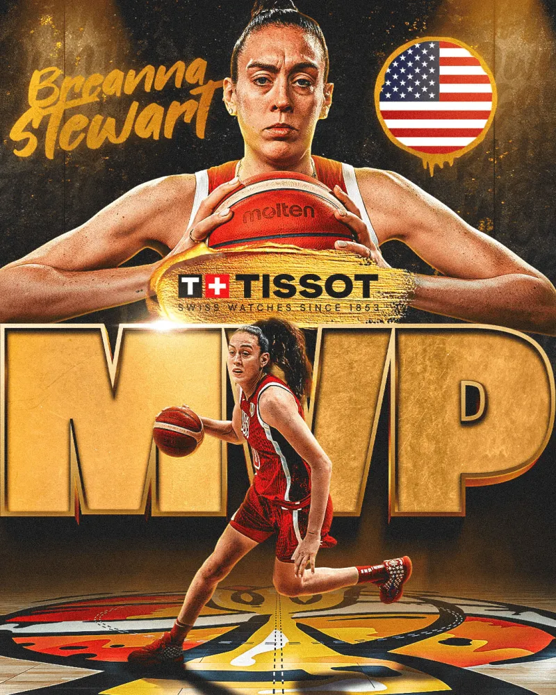 FIBA：斯图尔特荣膺女篮世界杯MVP，历史首位两夺MVP的球员