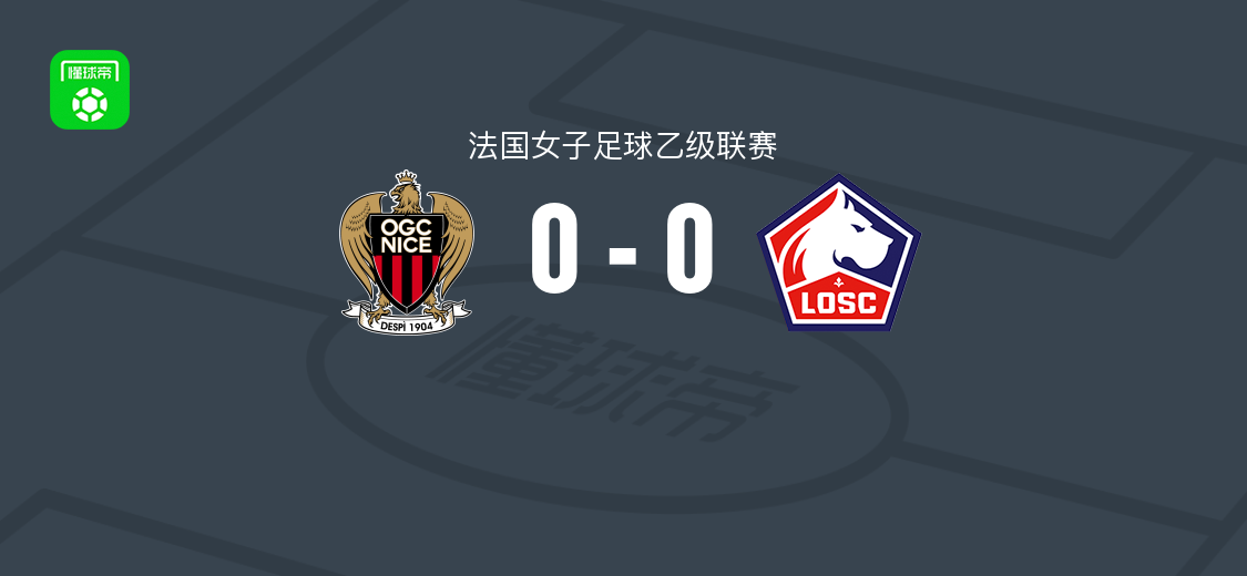 尼斯女足0-0里尔女足，法女乙战平收场