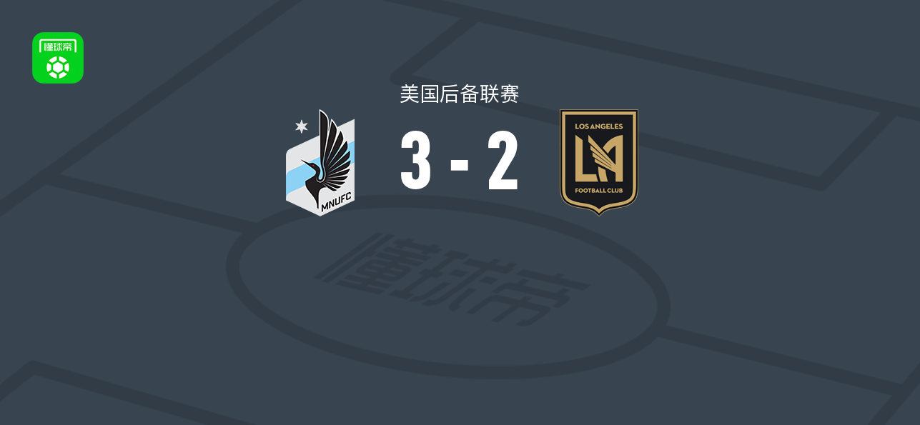 明尼苏达联二队3-2逆转洛杉矶二队，泰勒、阿德巴约-史密斯破门