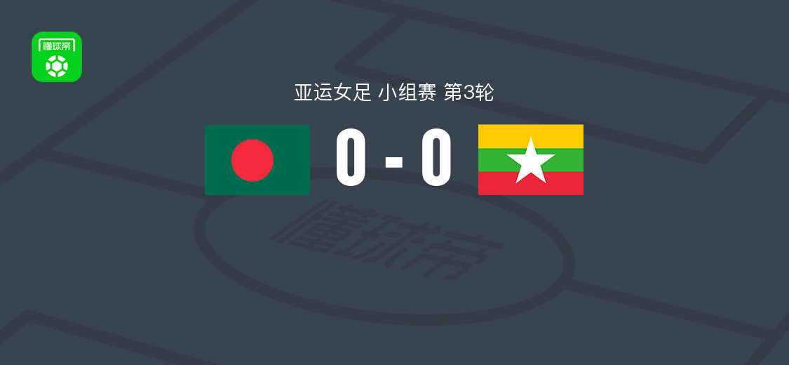孟加拉国女足0-0缅甸女足 亚运女足小组赛第3轮两队破门乏术
