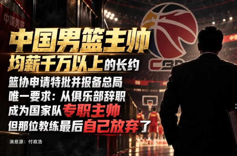 媒体人：篮协曾为男篮主帅特批千万年薪，但该教练最终放弃