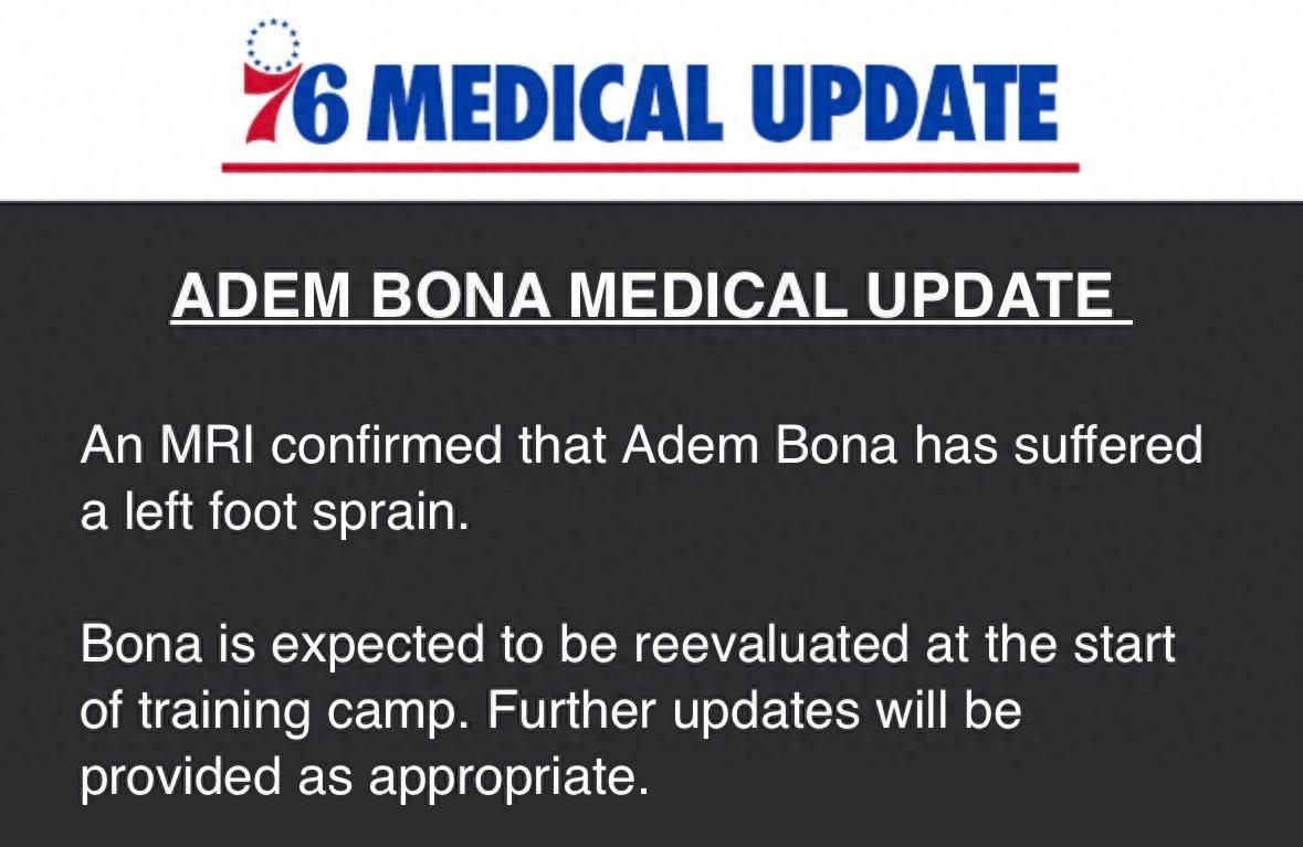76人内线悍将博纳伤退,争冠之路隐患提前暴露