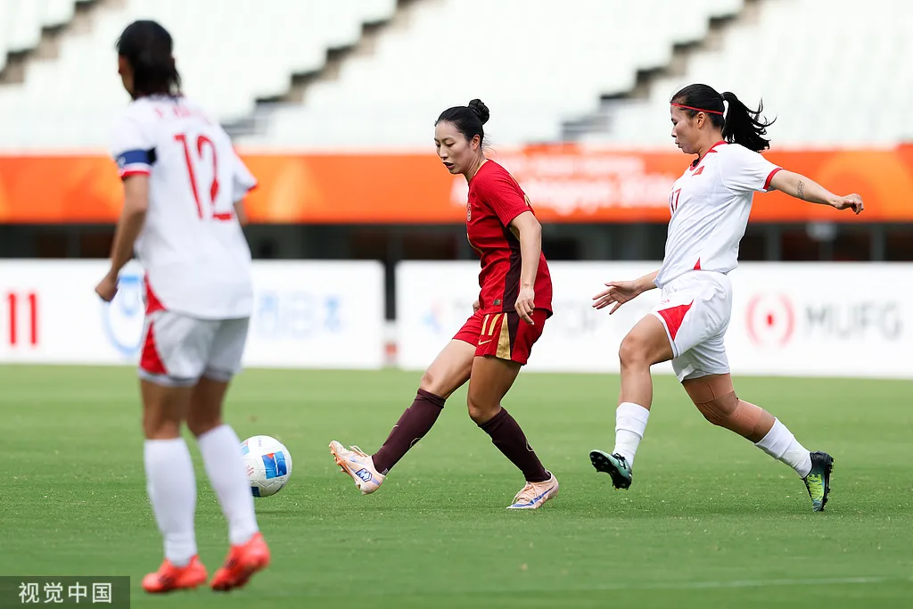 亚运女足1/4决赛：中国0-0越南，比赛将进入加时赛