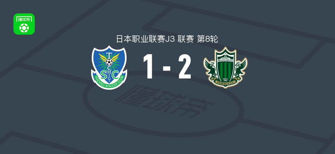 松本山雅2-1枥木SC，樋口大辉破门扳平比分