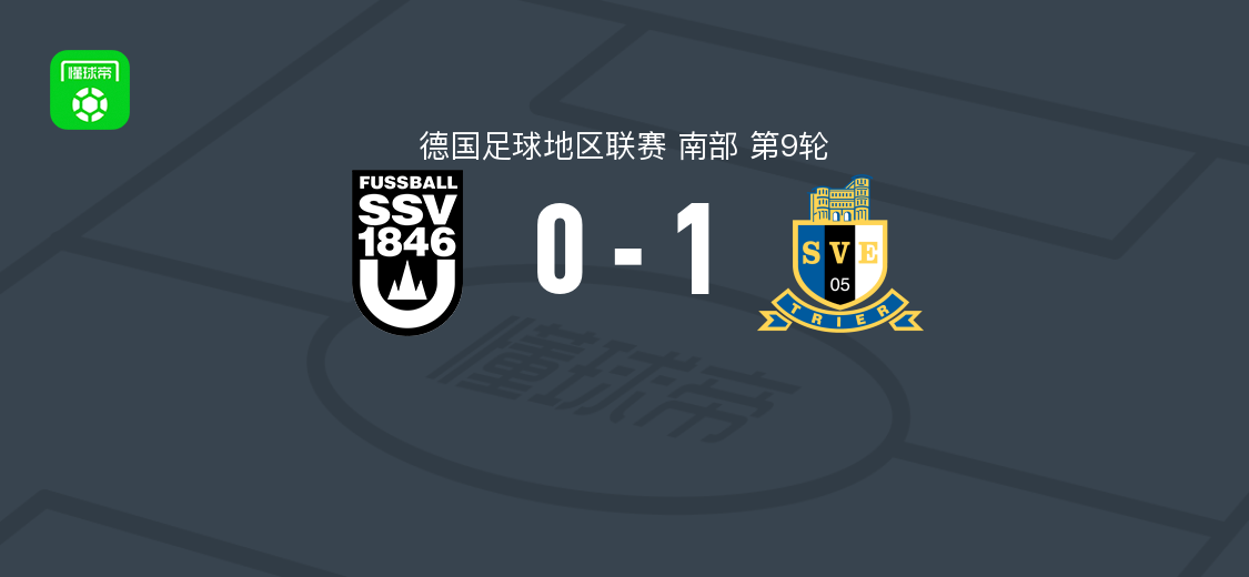 特里尔1-0乌尔姆 约纳斯-辛格第77分钟破门