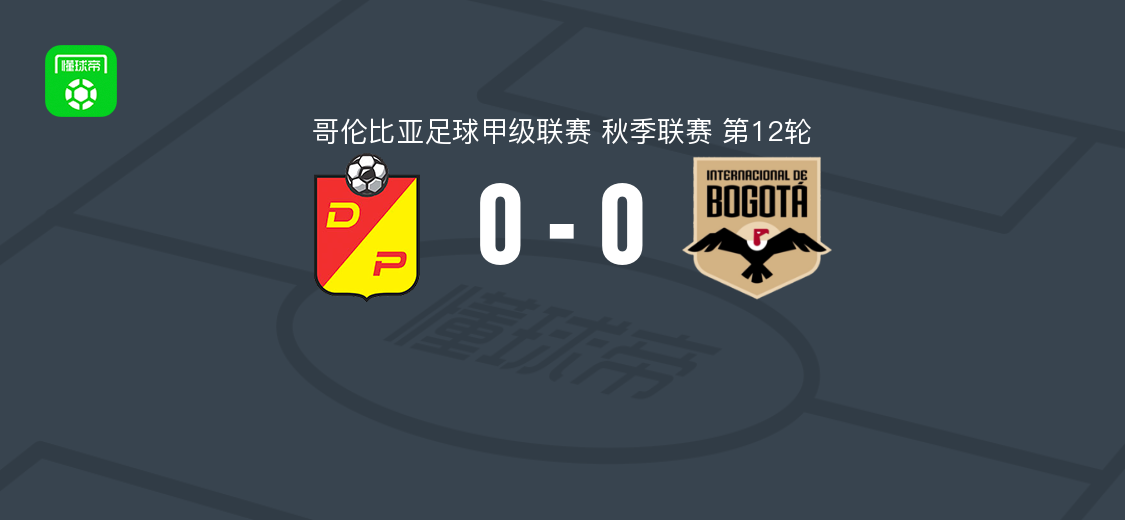 佩雷拉体育0-0波哥大国际,哥伦比亚甲级联赛第12轮平局