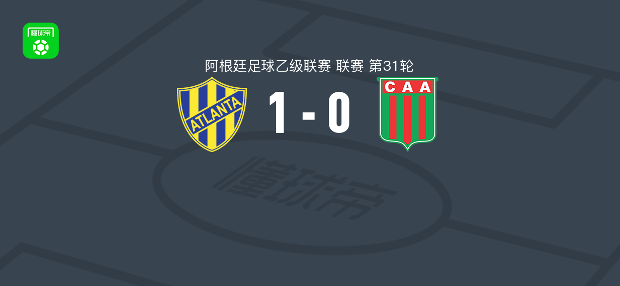 亚特兰大竞技1-0阿根廷农业，Federico Álvarez第16分钟破门