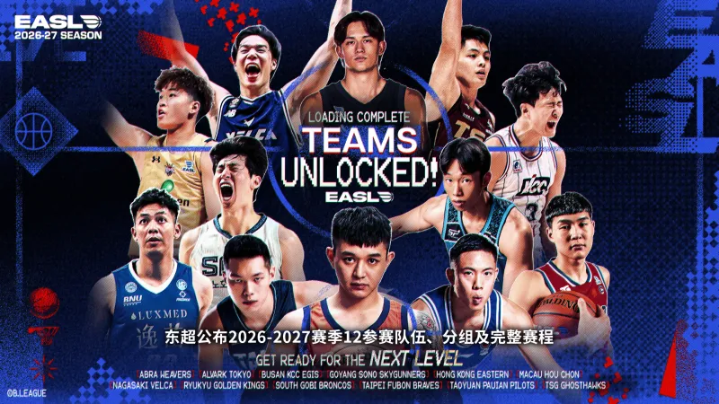 东亚超级联赛公布2026-2027赛季赛程:小组赛10月打响,季后赛3月进行