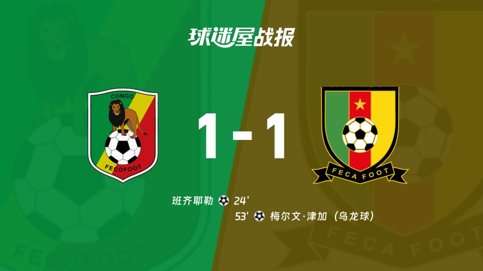 刚果(布)1-1喀麦隆 非洲杯资格赛小组赛第2轮战报