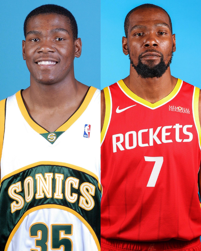 NBA球星新秀年与现在对比