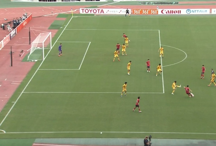 U23国足后点漏人致丢球 裴峻浩头球破门1-2落后韩国