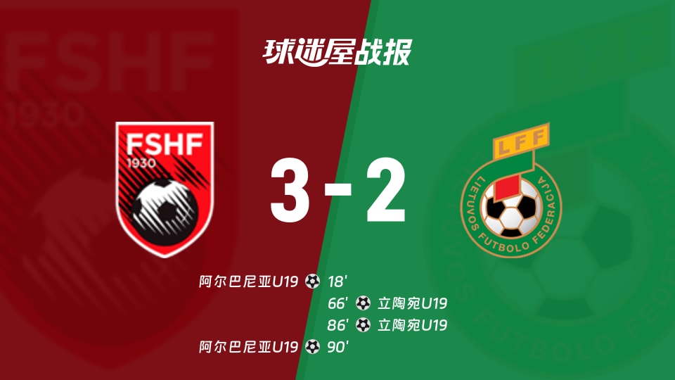 阿尔巴尼亚U193-2立陶宛U19国际友谊赛战报：终场前连入两球逆转